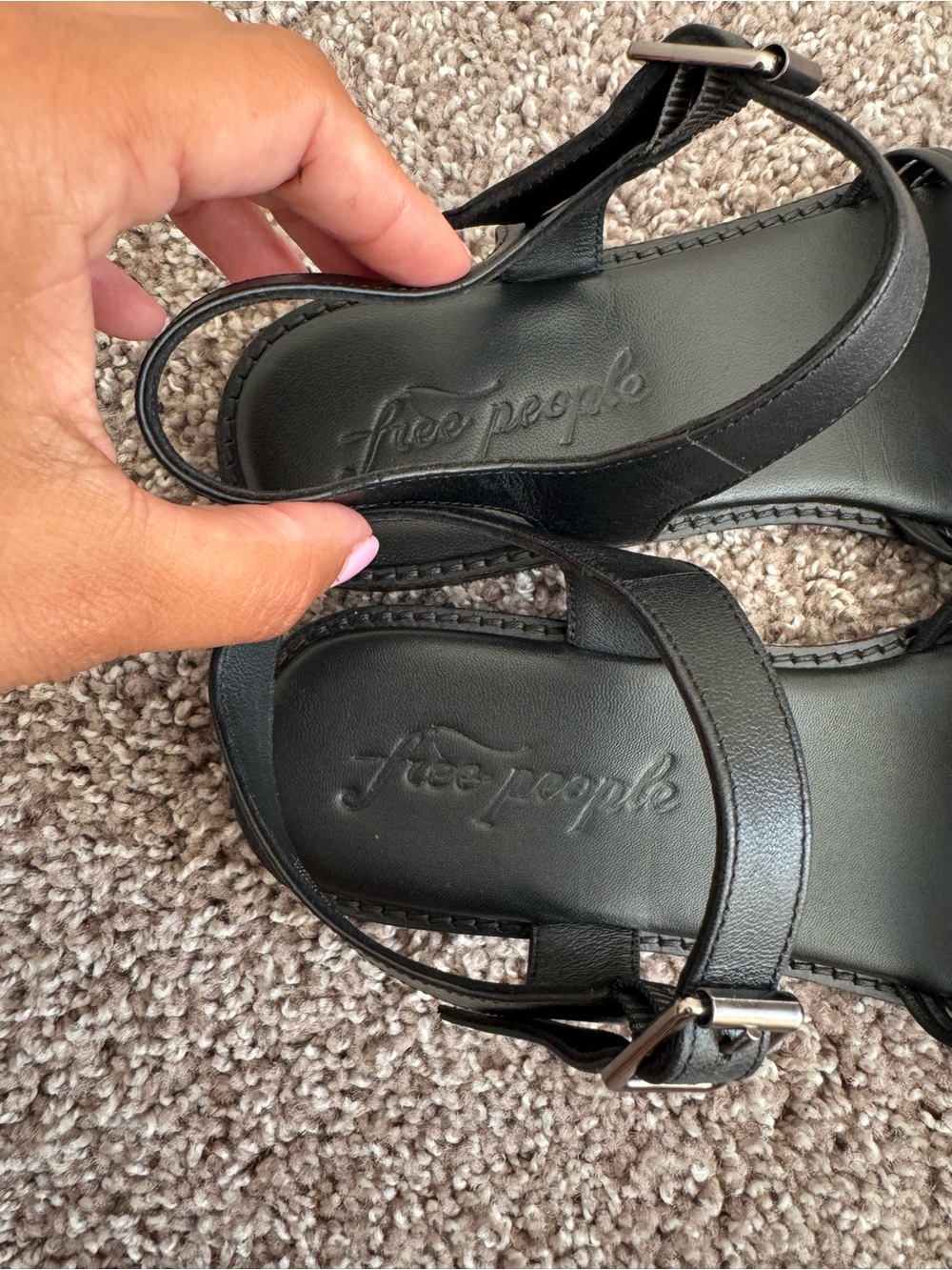 Free People Frankie Fisher flats Size 8.5 in Black - Picture 7 of 14